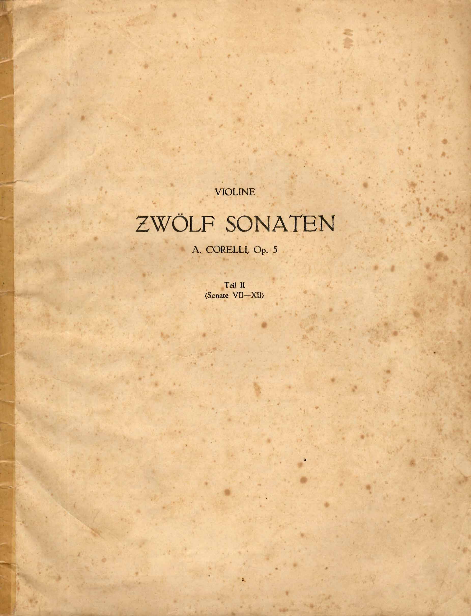 Zwolf Sonaten, op. 5 (Sonate VII-XII)